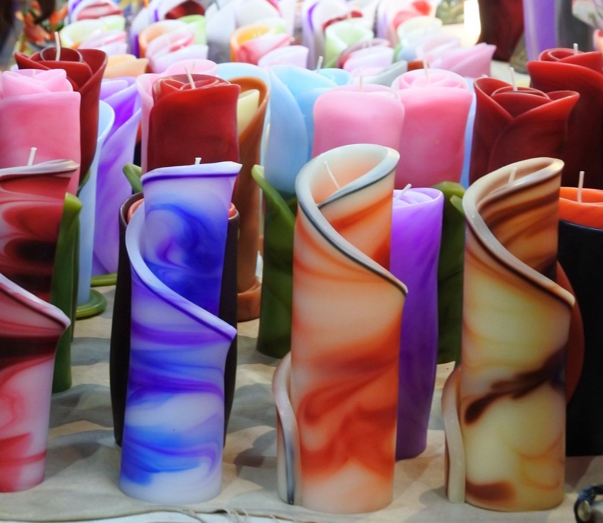 Colorful fancy candles with many color and scented.